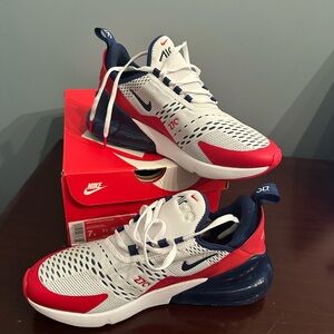Nike Youth Air Max 270 Red and Blue Sneakers with Air Max Cushioning